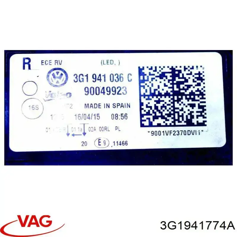 3G1941774A VAG Luz direita