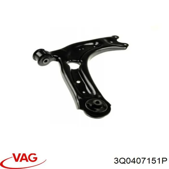 3Q0407151P VAG Braço oscilante inferior esquerdo de suspensão dianteira