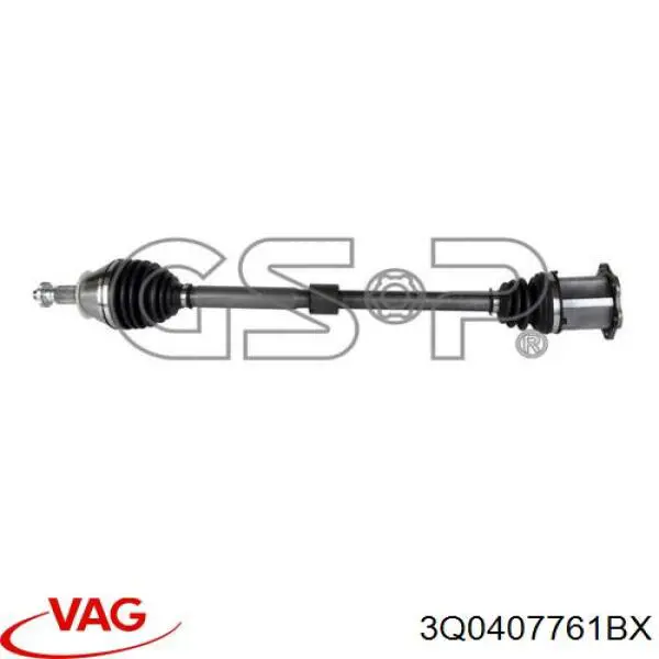 3Q0407761BX VAG Semieixo (acionador) dianteiro esquerdo