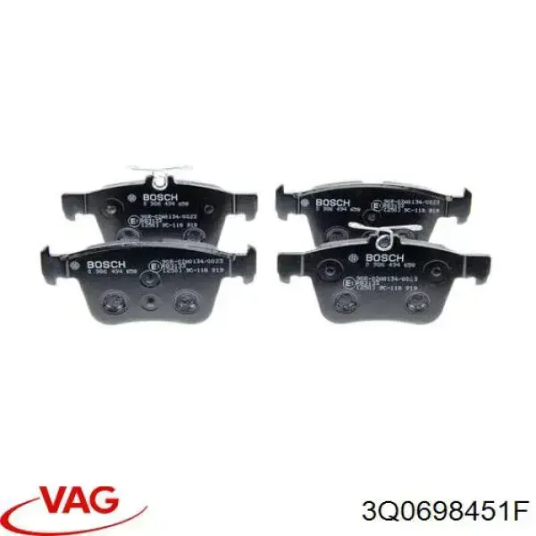 3Q0698451F VAG Sapatas do freio traseiras de disco