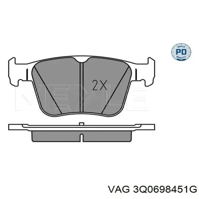 3Q0698451S VAG Sapatas do freio traseiras de disco