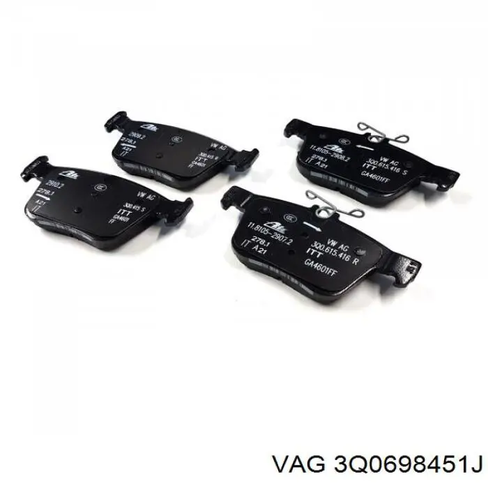 Sapatas do freio traseiras de disco VAG 3Q0698451J preço, a partir de 36,74 USD