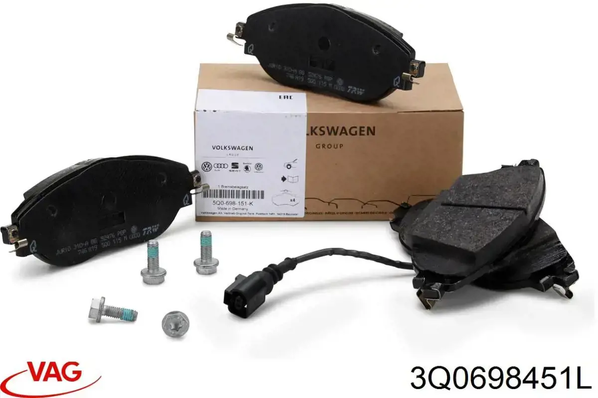 Sapatas do freio traseiras de disco VAG 3Q0698451L preço, a partir de 41,41 USD