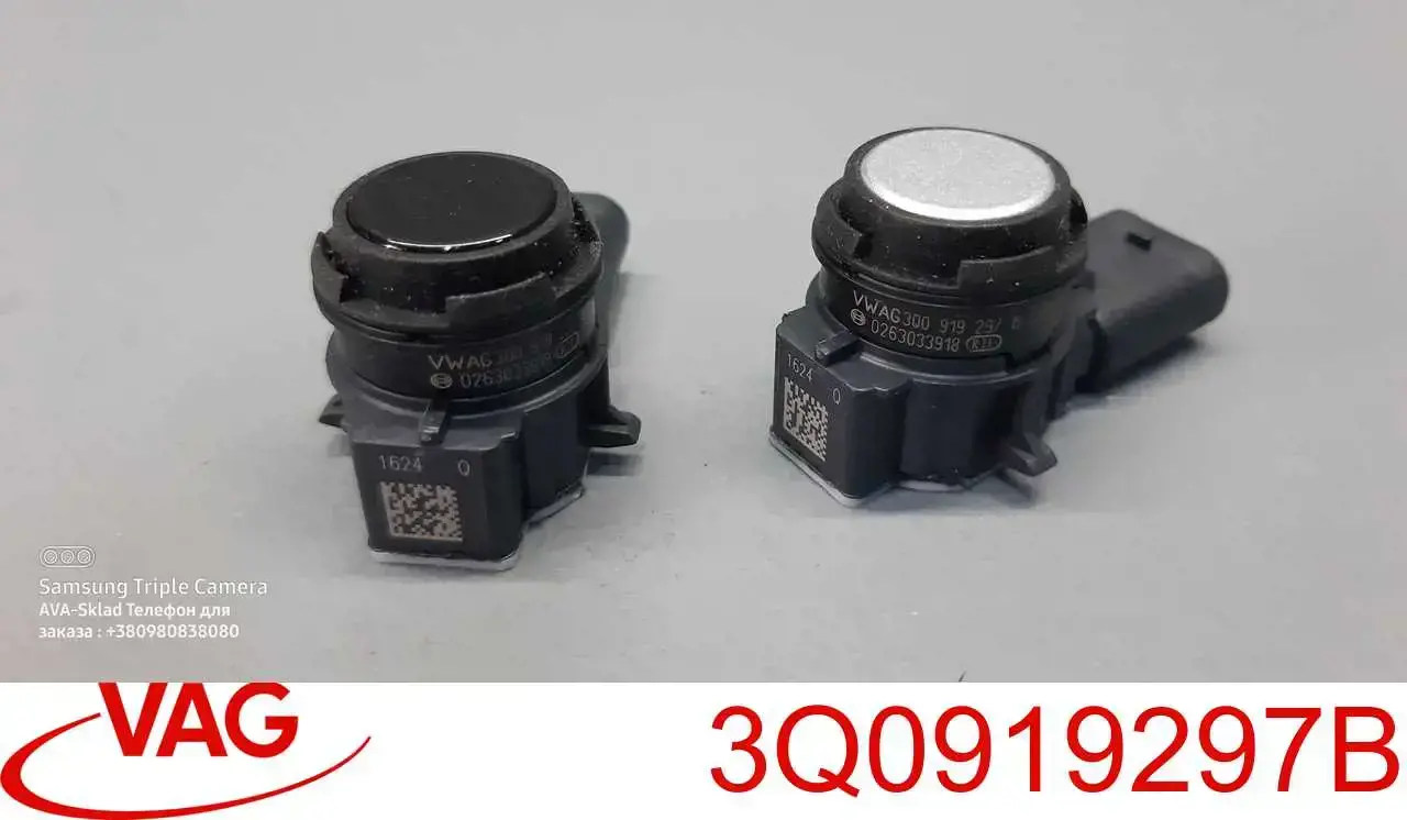 3Q0919297B VAG Sensor dianteiro de sinalização de estacionamento (sensor de estacionamento)