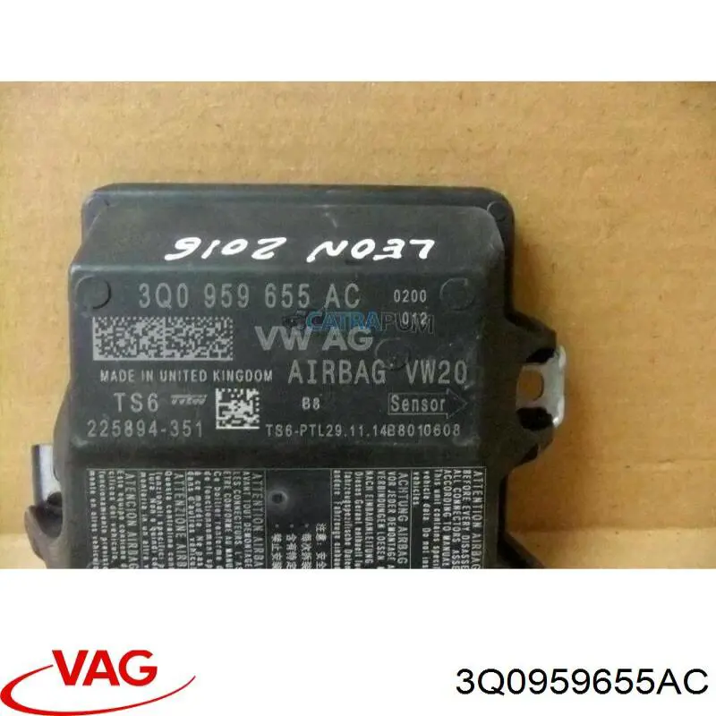 Módulo processador de controlo da bolsa de ar (Centralina eletrônica AIRBAG) VAG 3Q0959655AC preço, a partir de 293,35 USD