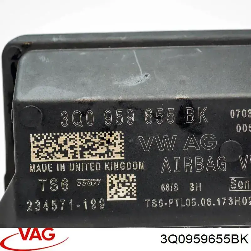 3Q0959655CP VAG Módulo processador de controlo da bolsa de ar (Centralina eletrônica AIRBAG)