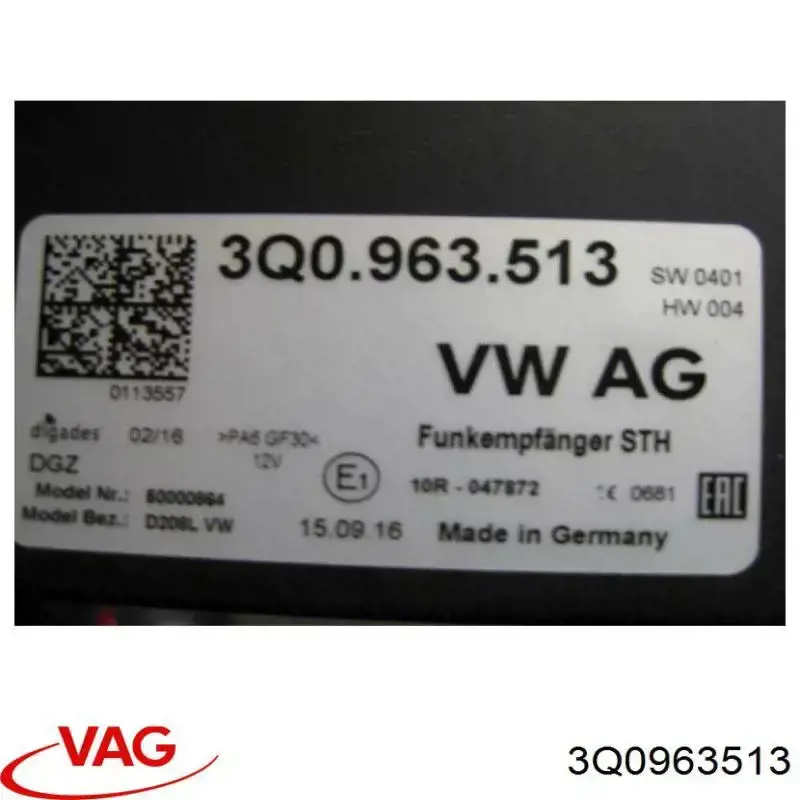 VAG 3Q0963513A preço, a partir de 156,91 USD