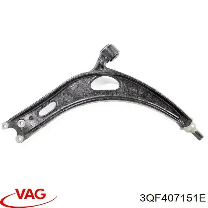 3QF407151E VAG Braço oscilante inferior esquerdo de suspensão dianteira