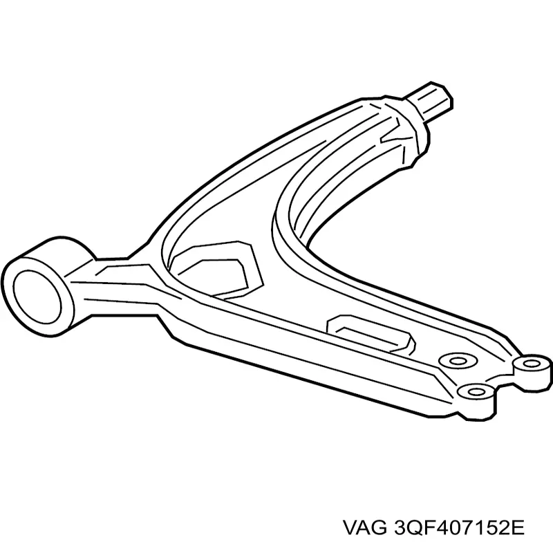 3QF407152E VAG Braço oscilante inferior direito de suspensão dianteira