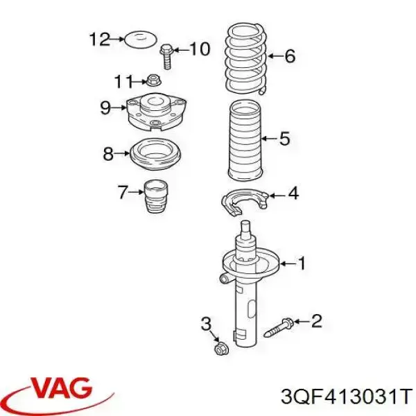 3QF413031T VAG Amortecedor dianteiro