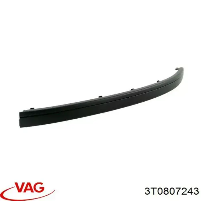 3T0807243 VAG Moldura inferior de grelha do pára-choque dianteiro