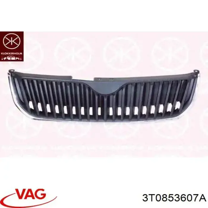 3T0853607A VAG Moldura de grelha do radiador inferior
