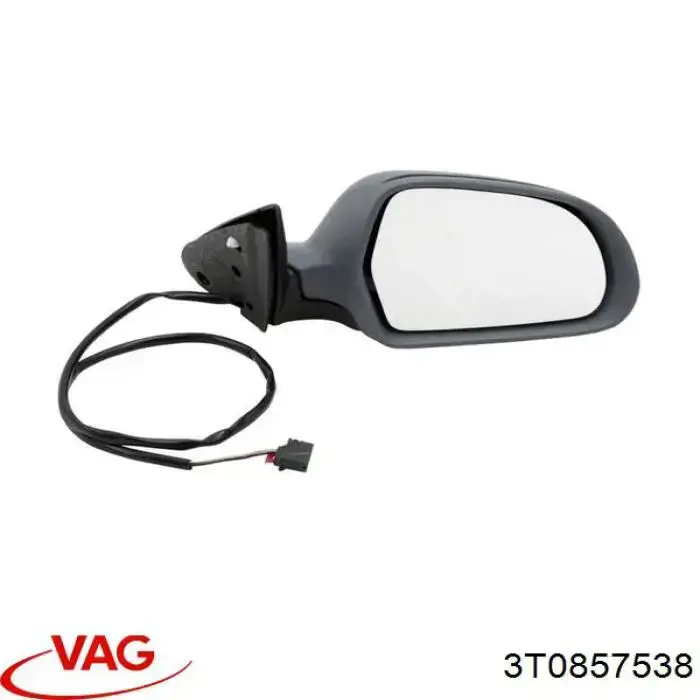 3T0857538 VAG Placa sobreposta (tampa) do espelho de retrovisão direito