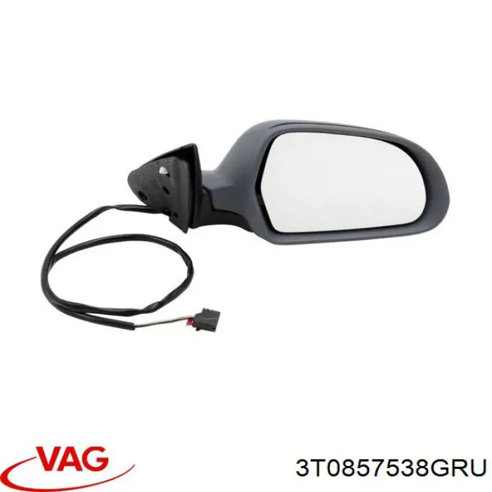 3T0857538GRU VAG Placa sobreposta (tampa) do espelho de retrovisão direito