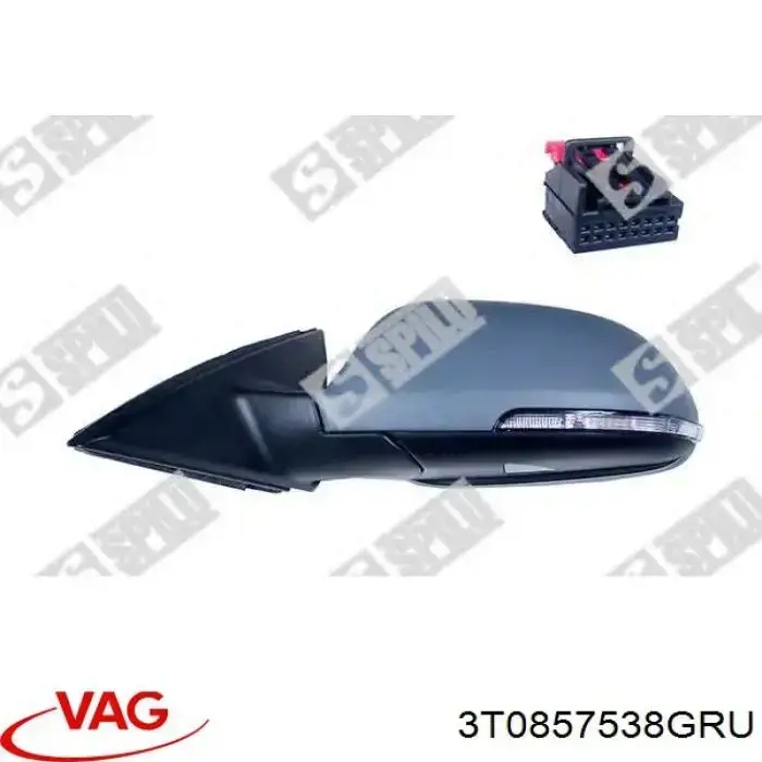 Placa sobreposta (tampa) do espelho de retrovisão direito VAG 3T0857538GRU preço, a partir de 23,14 USD
