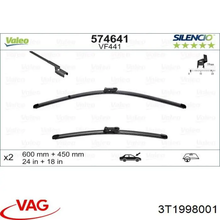  Limpa-pára-brisas do pára-brisas, kit de 2 un. Skoda SuperB II liftback (3T4) (2008 - 2015) II