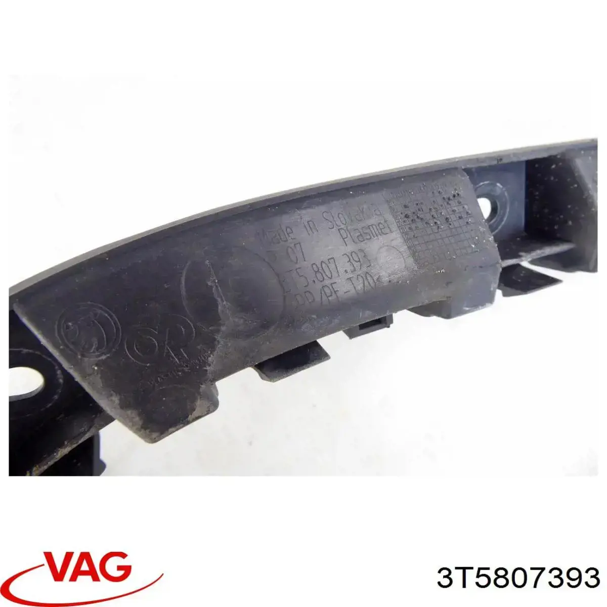 3T5807393 VAG Guia esquerda do pára-choque traseiro