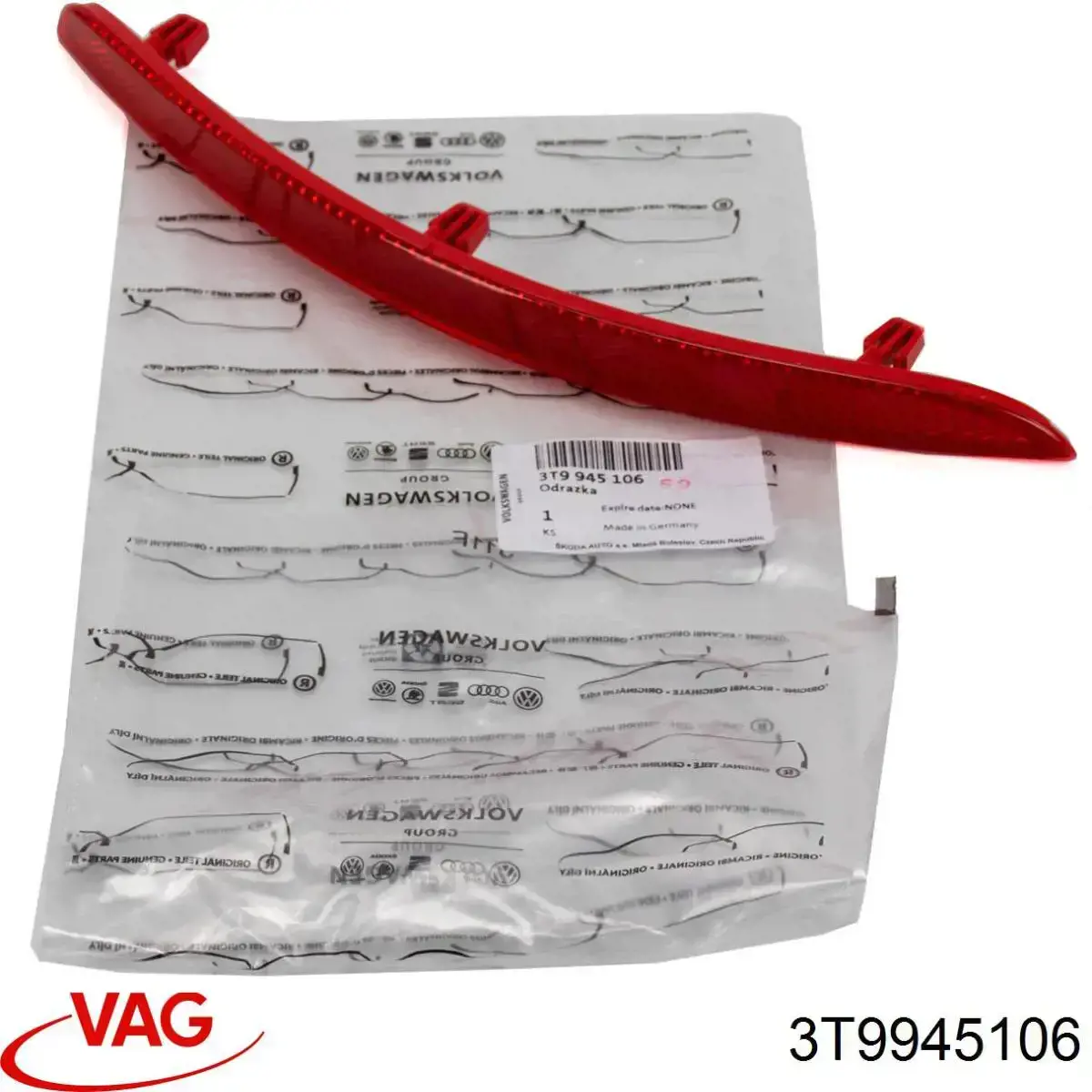 Retrorrefletor (refletor) do pára-choque traseiro direito VAG 3T9945106 preço, a partir de 24,19 USD