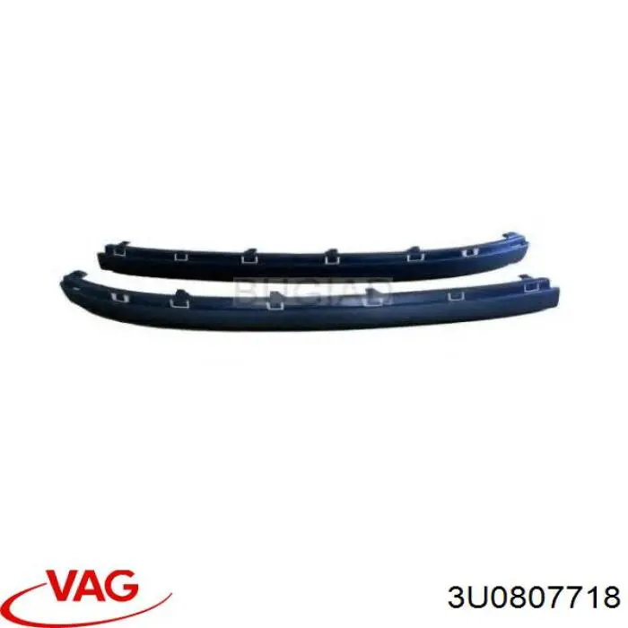 3U0807718B41 VAG Moldura direita do pára-choque dianteiro
