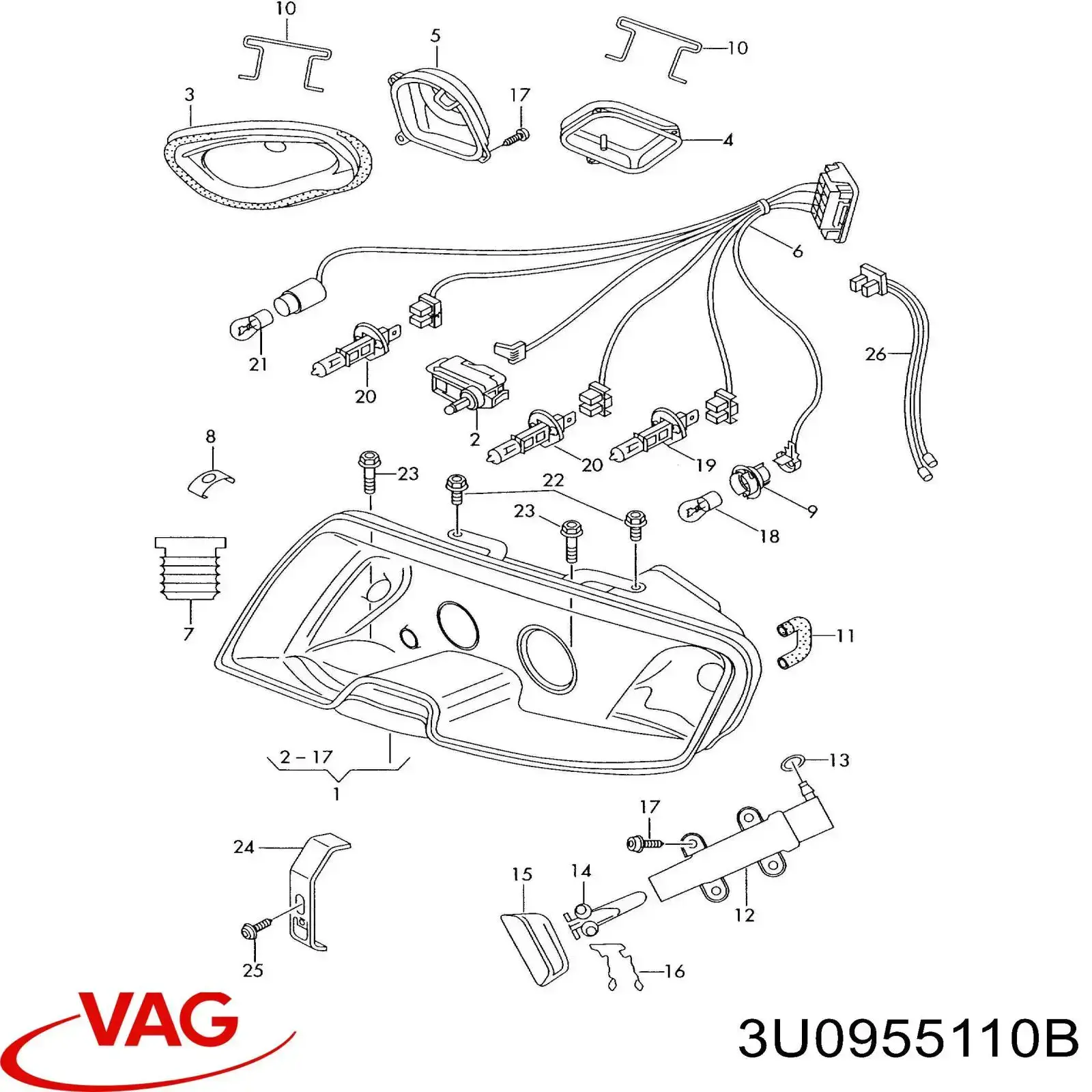  VAG 3U0955110B preço, a partir de 28,50 USD