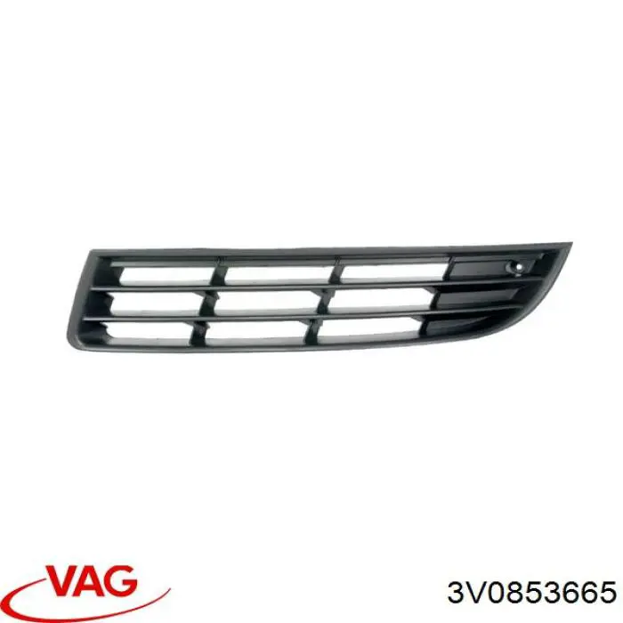 3V0853665 VAG Grelha esquerda do pára-choque dianteiro