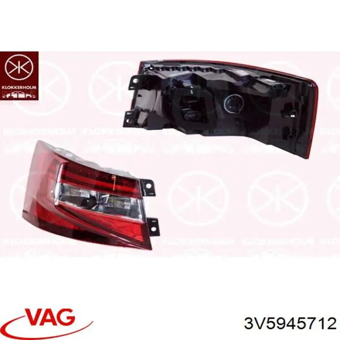 3V5945712 VAG Lanterna traseira direita externa