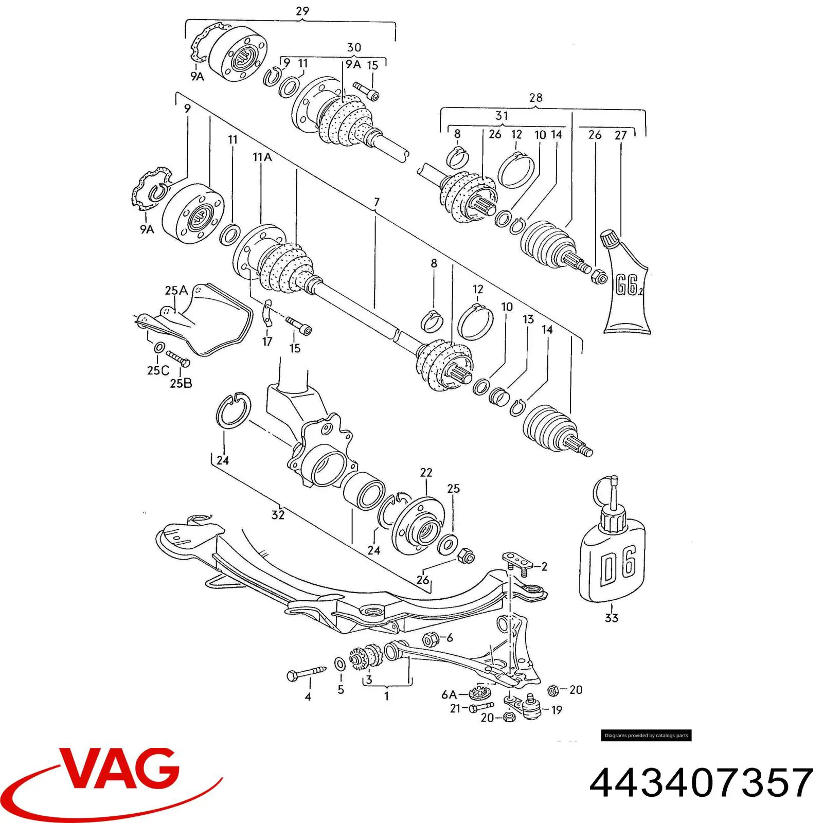 Junta homocinética interna dianteira VAG 443407357 preço, a partir de 2,02 USD