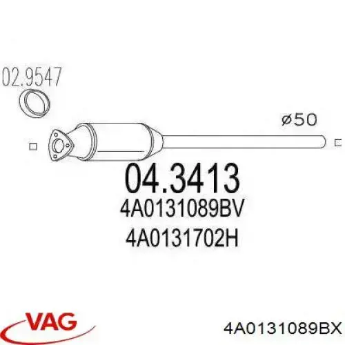 Compre 4A0131089BX VAG Convertidor - catalisador