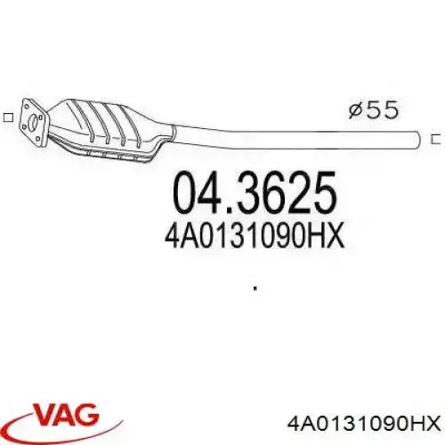 Convertidor - catalisador VAG 4A0131090HX preço, a partir de 730,52 USD
