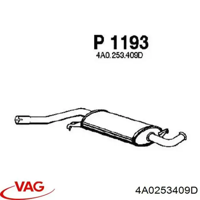 Compre 4A0253409D VAG Silenciador, parte central