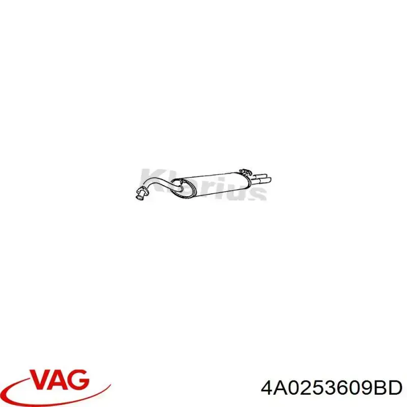 Silenciador, parte traseira VAG 4A0253609BD preço, a partir de  