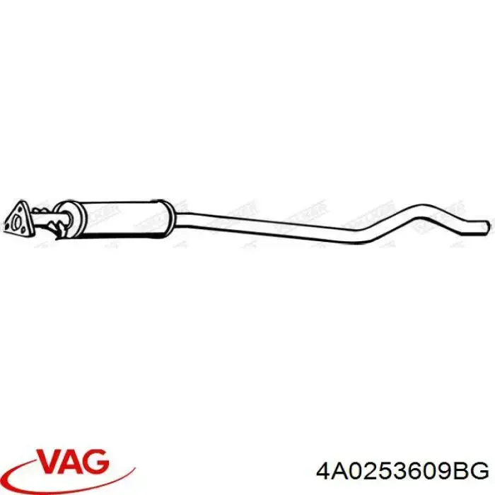 Silenciador, parte traseira VAG 4A0253609BG preço, a partir de 626,86 USD