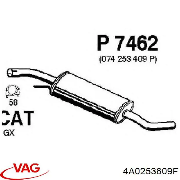 Compre 4A0253609F VAG Silenciador, parte traseira