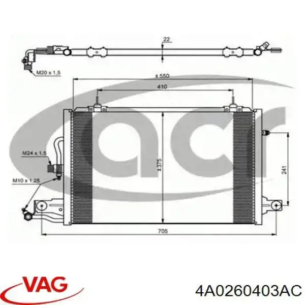 Radiador de aparelho de ar condicionado VAG 4A0260403AC preço, a partir de 71,51 USD