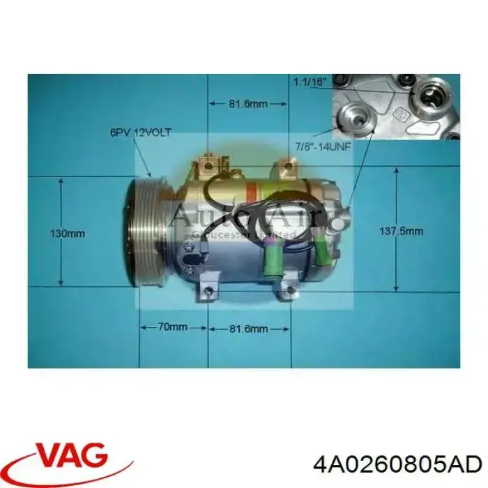 4A0260805AD VAG Compressor de aparelho de ar condicionado