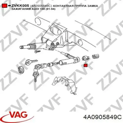 Grupo de contato de fecho de ignição VAG 4A0905849A preço, a partir de 22,04 USD
