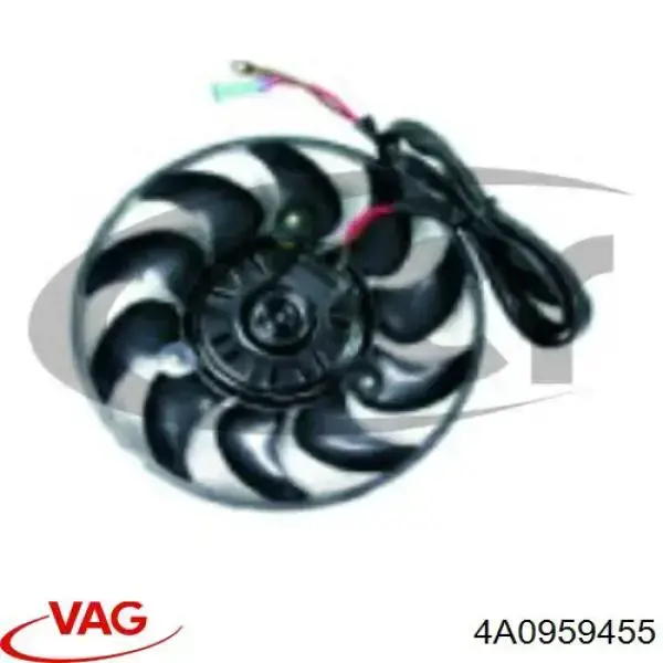 Ventilador elétrico de esfriamento montado (motor + roda de aletas) VAG 4A0959455 preço, a partir de 110,67 USD