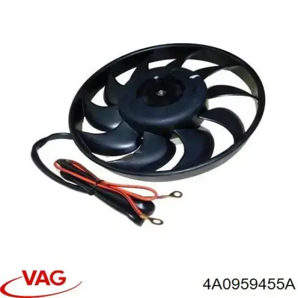 4A0959455A VAG Ventilador elétrico de esfriamento montado (motor + roda de aletas) direito