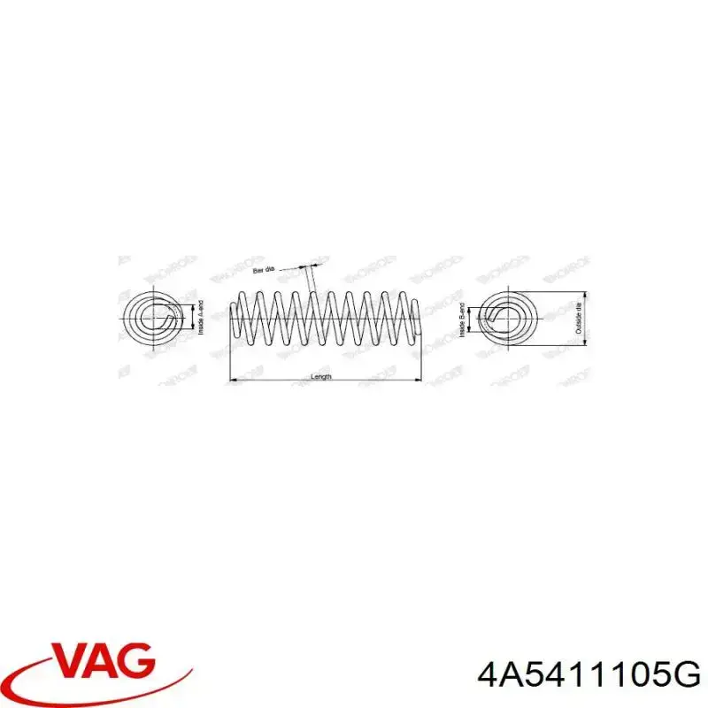 Compre 4A5411105G VAG Mola dianteira