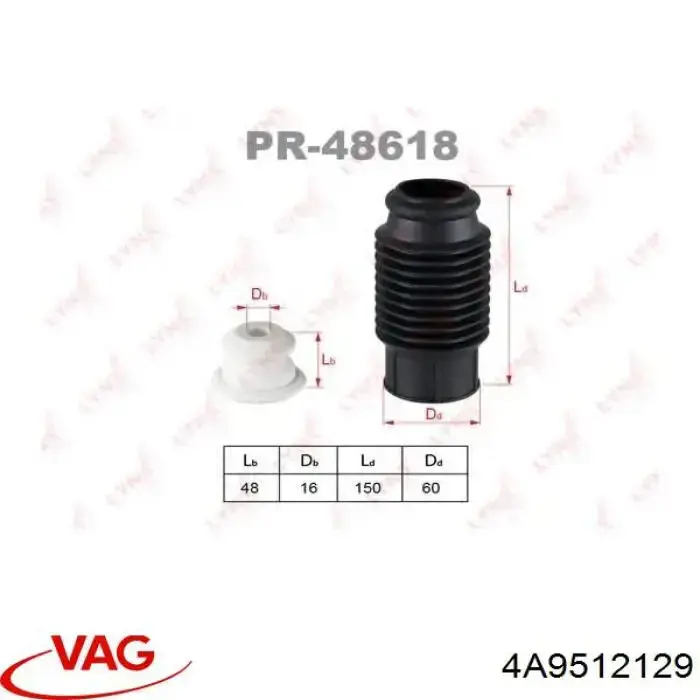 Pára-choque (grade de proteção) de amortecedor traseiro + bota de proteção VAG 4A9512129 preço, a partir de 37,61 USD