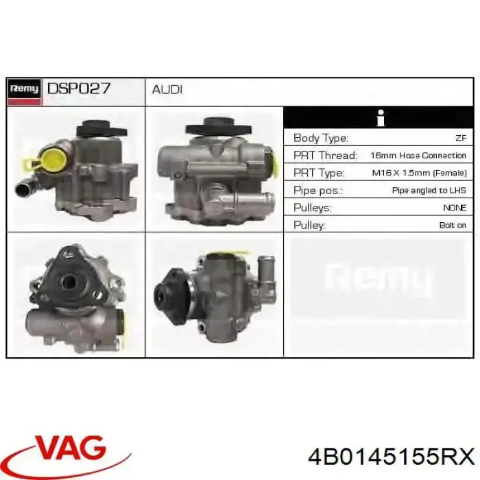 4B0145155RX VAG Bomba da Direção hidrâulica assistida