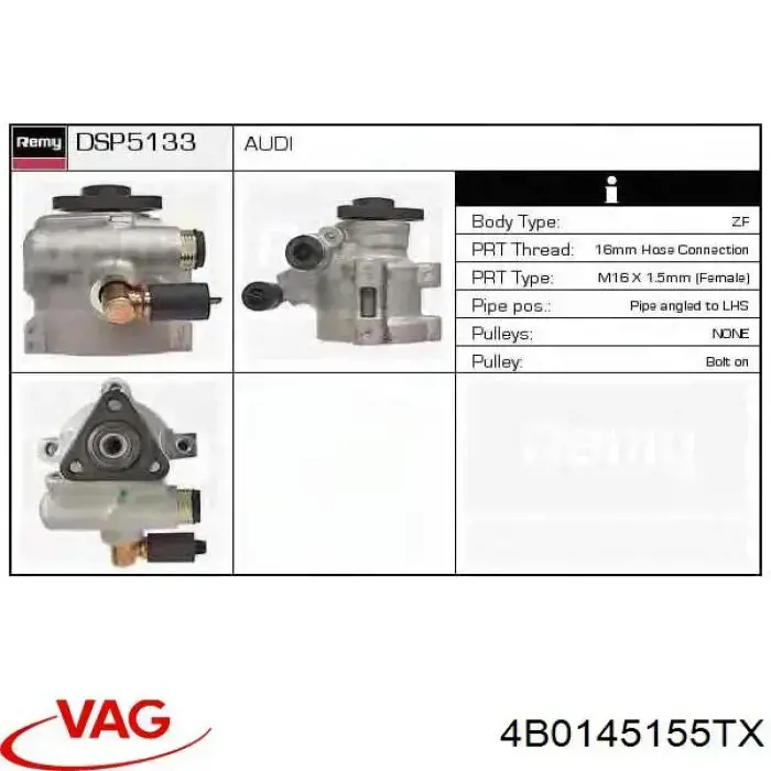 Compre 4B0145155TX VAG Bomba da Direção hidrâulica assistida