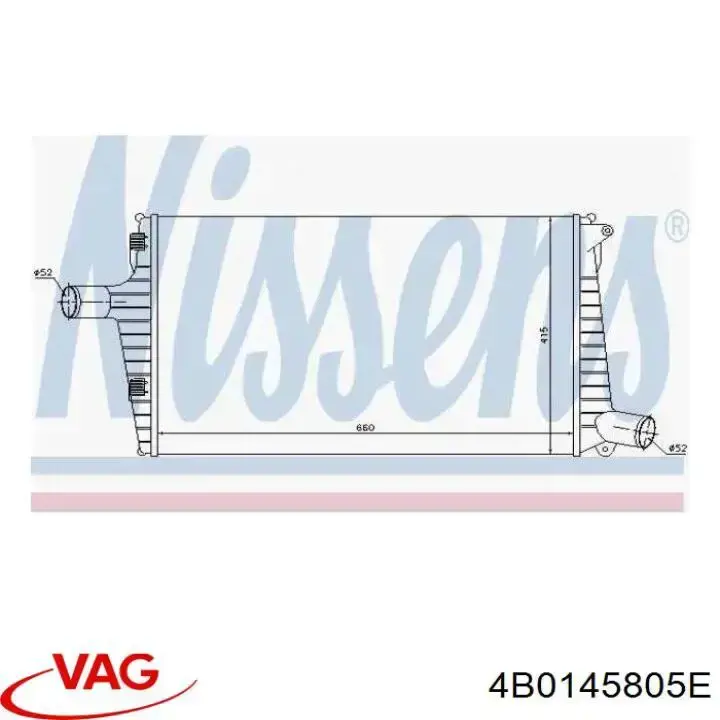 Radiador de intercooler VAG 4B0145805E preço, a partir de 103,86 USD