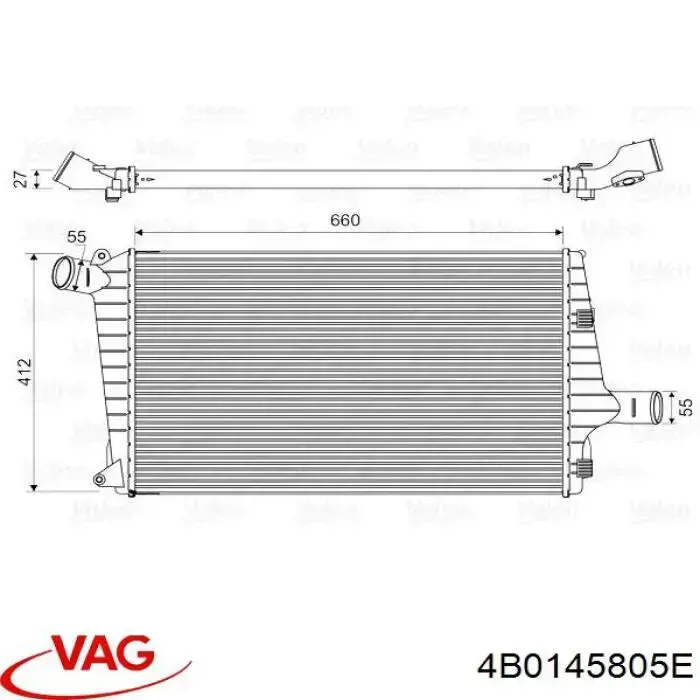 Compre 4B0145805E VAG Radiador de intercooler