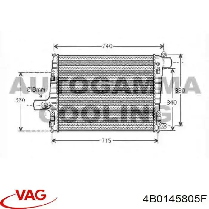 Compre 4B0145805F VAG Radiador de intercooler