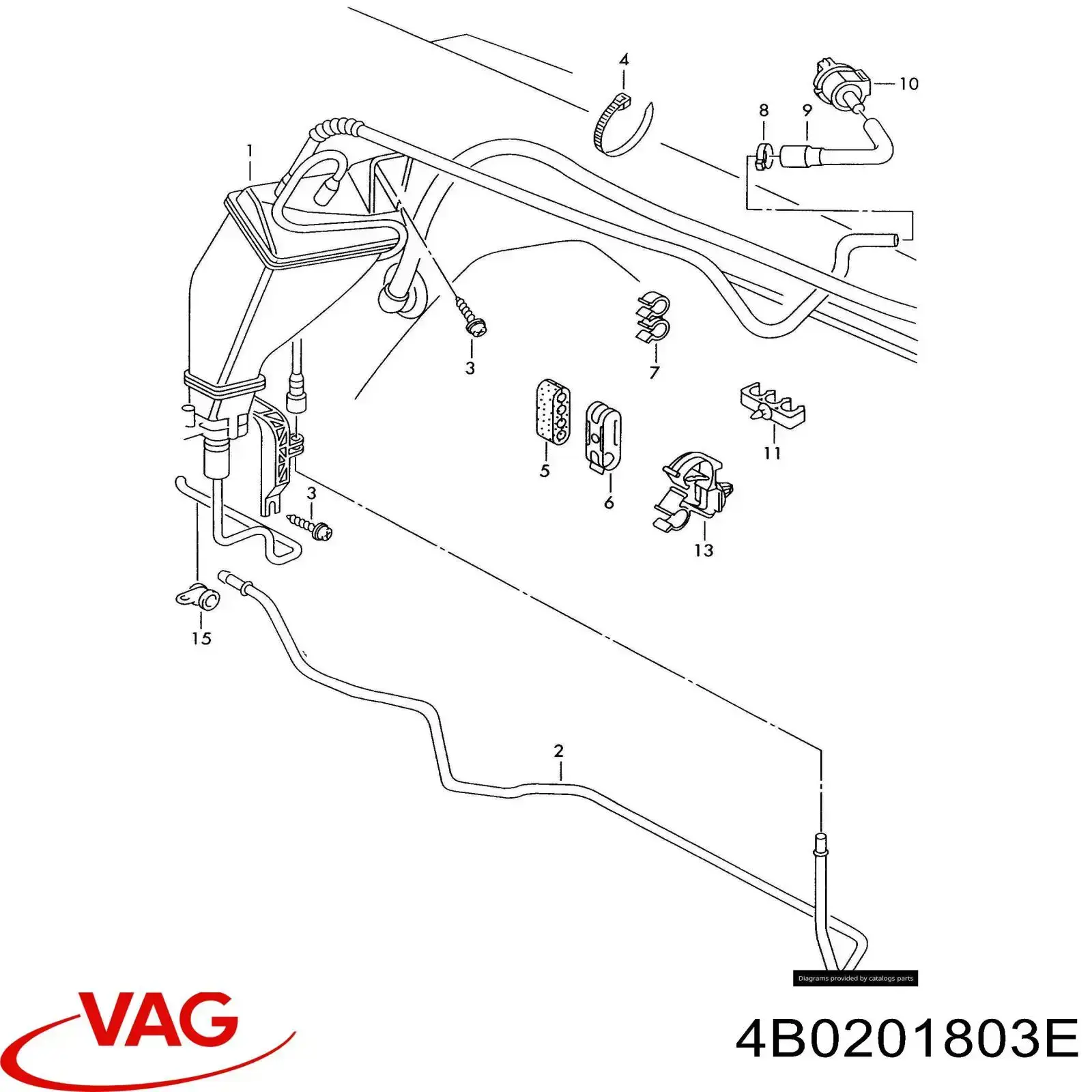 4B0201803C VAG Adsorvedor dos vapores de combustível