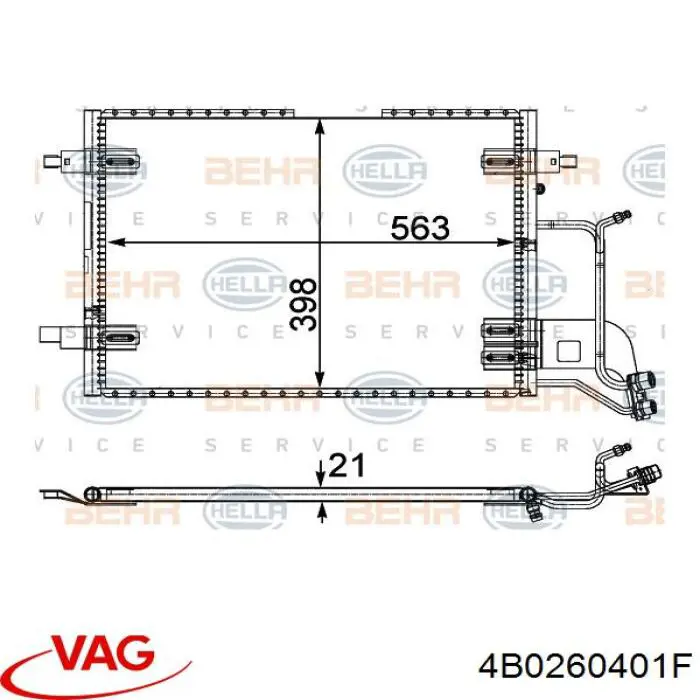 Compre 4B0260401F VAG Radiador de aparelho de ar condicionado