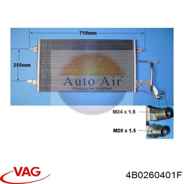 Radiador de aparelho de ar condicionado VAG 4B0260401F preço, a partir de 69,81 USD