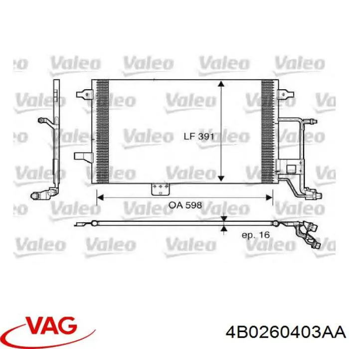 Compre 4B0260403AA VAG Radiador de aparelho de ar condicionado
