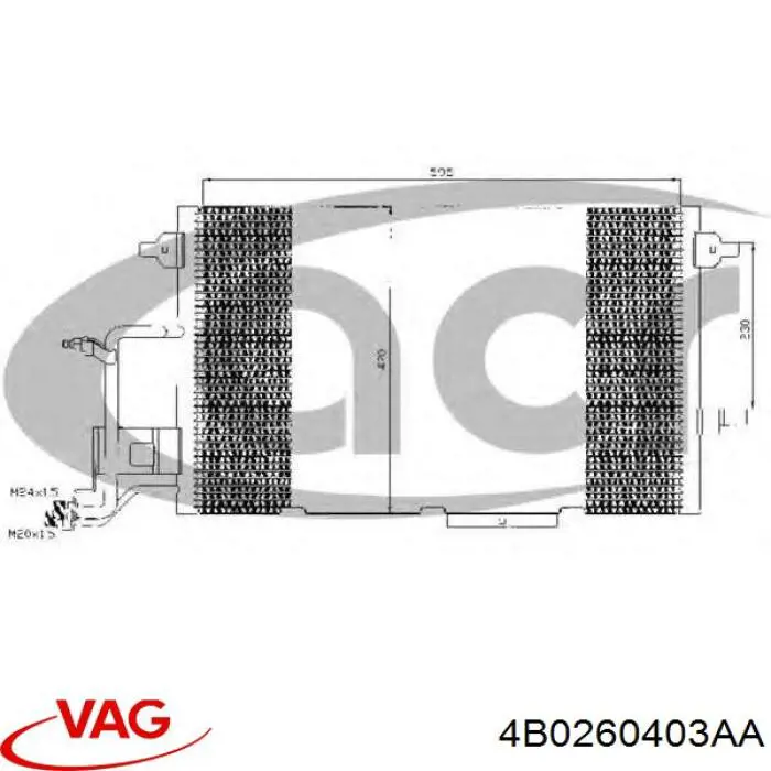 Radiador de aparelho de ar condicionado VAG 4B0260403AA preço, a partir de 98,73 USD